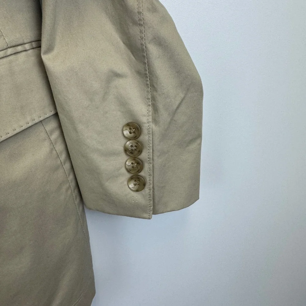 Flynt Bourne Mens 42R Blazer Tan Khaki 100%‎ Cotton 2 Button Sport Coat Jacket